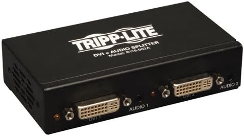 Tripp Lite 2-Port DVI Splitter עם אודיו ומאיץ אות, קישור יחיד 1920x1200 ב 60Hz / 1080p