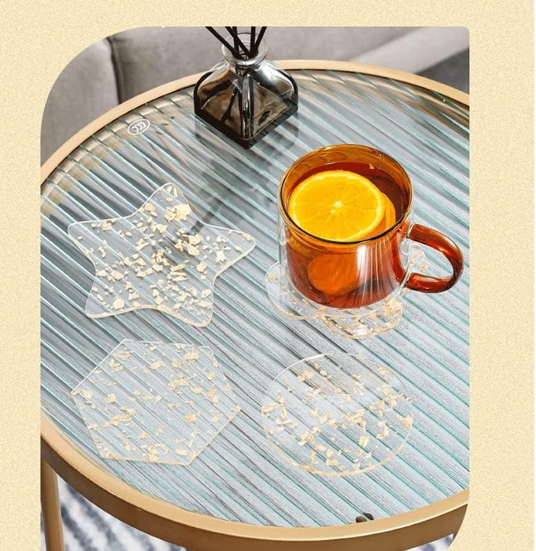 PDGJG Acrylic Gold Foil Tea Cushion כוס כוס יצירתי בידוד בית מלאכה קפה