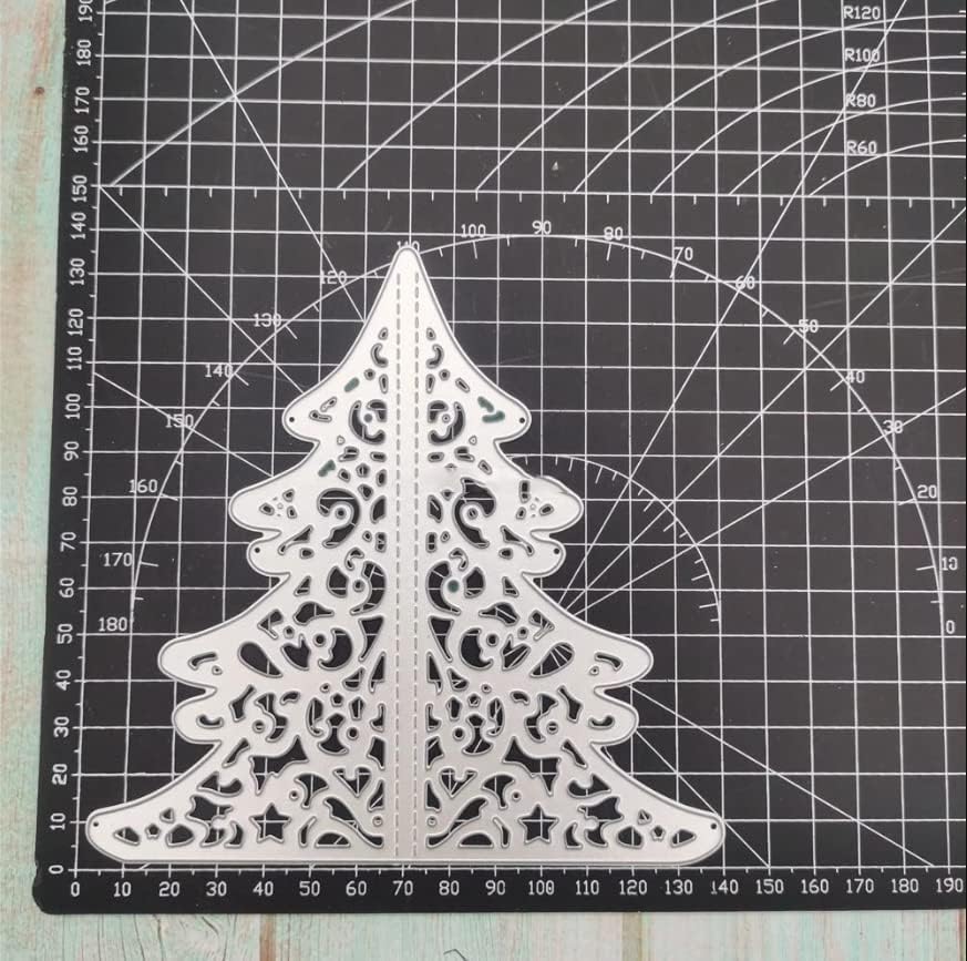 עץ חג המולד 3D מתכת מתכת חיתוכות, עץ חג המולד 3D חיתוך מתכת מתות מתות שבלונות לכרטיסי גרוטאות DIY