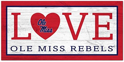 יצירות מעריצים NCAA מיסיסיפי מיס מיס מורדים יוניסקס אולה מיס סימן אהבה, צבע צוות, 6 x 12