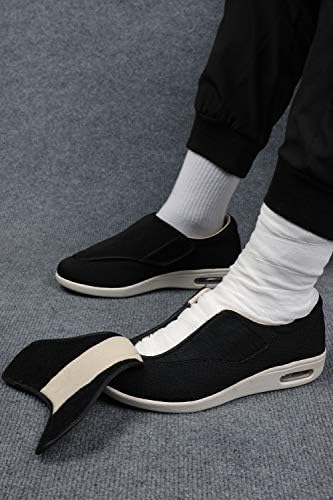 נעלי סוכרת של גריגובו לגברים לגברים וולקרו מזדמן נעלי הליכה מתכווננות נעליים קלילות קלות לרגליים נפוחות קשישות ללא החלקה על כרית אוויר