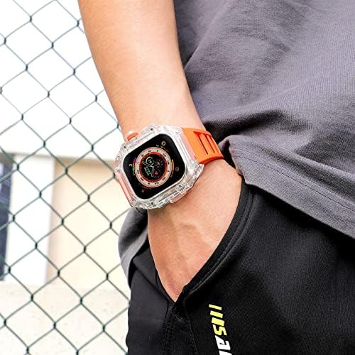 Houcy for Apple Watch Ultra 49mm Mod Kit Series 8 7 6 6 5 4 SE צמיד רצועת צמיד שעון שעון כיסוי מגן מחוספס