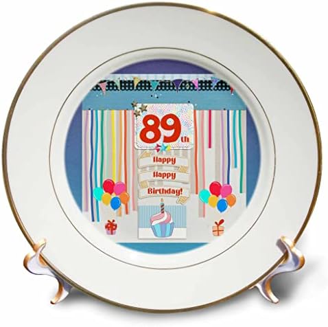 תמונת 3 של תמונת יום הולדת 89, קאפקייקס, נר, בלונים, מתנה, זרמים - צלחות