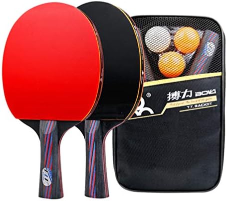 וואקאוטו פינג פונג משוט וטניס שולחן - חבילה של 2 מחבטי פרימיום וכדורי טניס שולחן - גומי ספוג רך - אידיאלי למשחקי מקצועיים ופנאי - 2 או