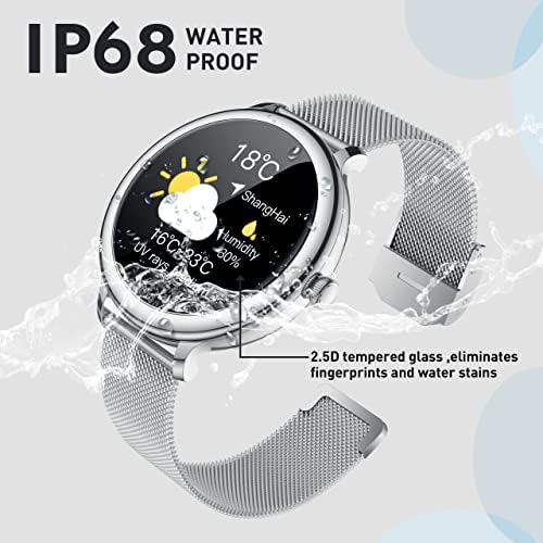 Weybon Smart Watch עבור גשש כושר לנשים: שעון חכם לטלפון אנדרואיד ו- iOS עם דופק דופק של IP68 אטום למים