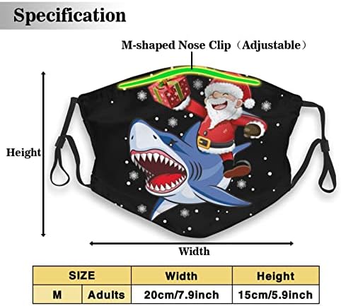 חג המולד סנטה קלאוס רוכב על כריש כדי לתת מתנות אבק רחיץ לשימוש חוזר מסנן חג המולד לנשימה ונוח אטום לרוח פה חם כותנה פנים עבור אלדולט נוער