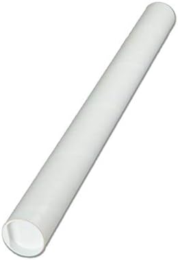 צינורות דיוור לבנים עם כובעים, אורך שמיש בגודל 2 אינץ ' על 24 אינץ