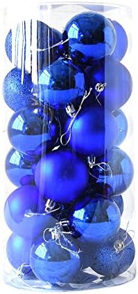 שיוס חג המולד קישוט 2022 24 יחידות מבריק ופולש מבריק עץ חג המולד כדור קישוטי קישוטי 1.5 ענק קישוט כדורי עבור מחוץ