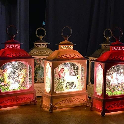 Guangming - סצנת הילדות פנס מים מואר עם חד קרן חמוד בפנים, גלובוס שלג לחג המולד עם סוללת נצנצים מופעלת ואור אור LED LED LED אור, C.