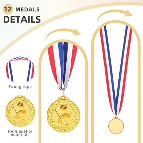 אבוקאי 12 חתיכות זהב פרס בייסבול מדליות עבור ילד של ספורט משחקים, צד טובה, 2 סנטימטרים