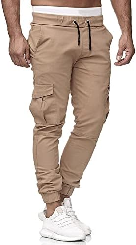 מכנסי מטען לגברים של Fsahjkee, מכנסיים קצרים טקטיים לגברים, סרבלים ברגליים ישרות של החבר סוודים מפוצלים גדולים מדי