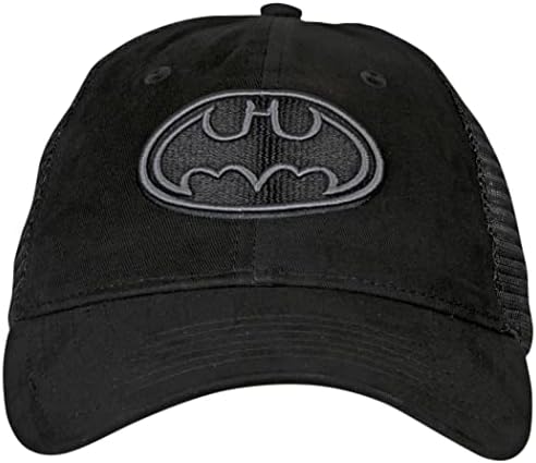 באטמן קלאסי סמל בשחור מעוקל ברים מתכוונן אבא כובע